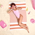 thumbnail image 5 of REGALWOVEN Oversized Striped Beach Towels, Comfort and Quick Dry Towel for Travel, Swim, Camp Orange 40' x 72', 5 of 8