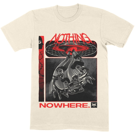 Nothing Nowhere T Shirt Sci-Fi Scorpio Fight Band Logo new Official Mens Ecru