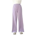 thumbnail image 6 of Cethrio Girls Summer Pants, Relaxed Casual Elastic Waist 2025 Athletic Pants Purple Size 14-16 T, 6 of 7