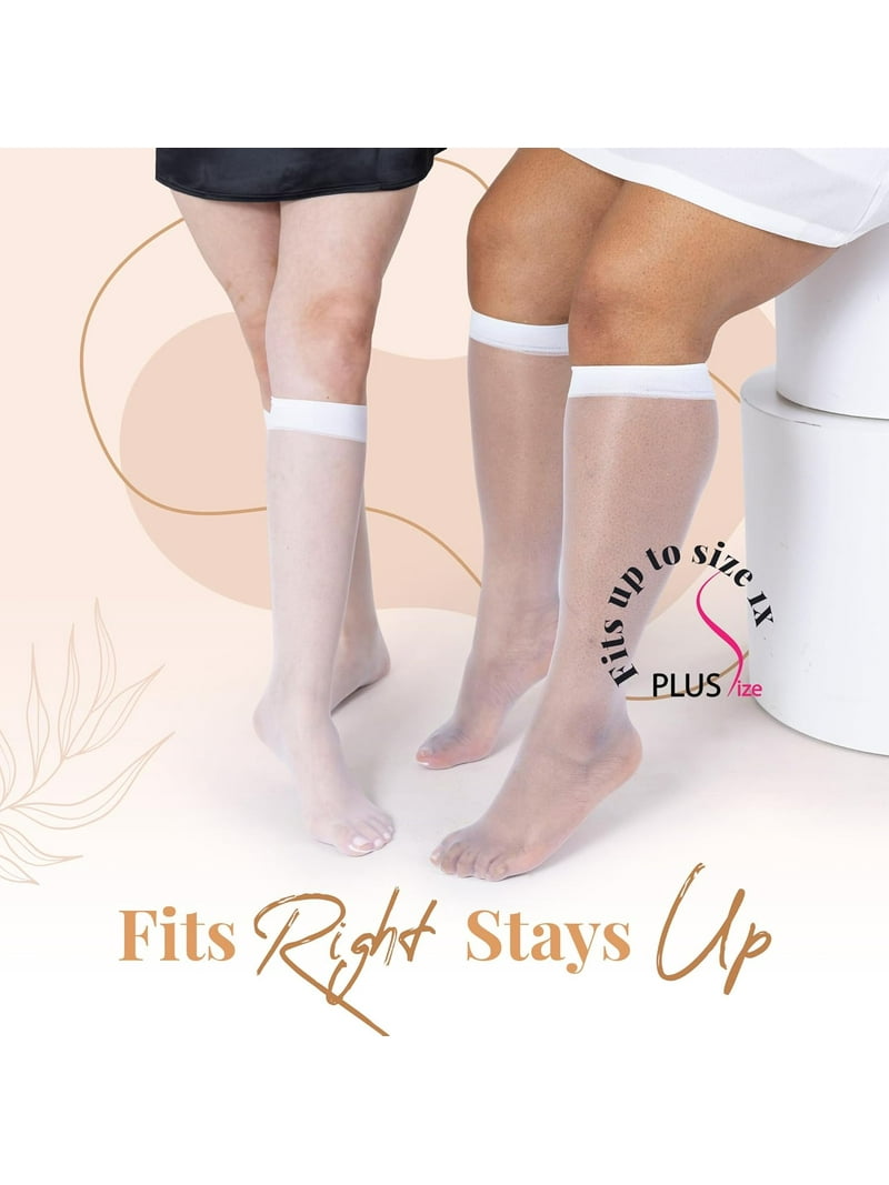 CAILDANL Silky Toes Sheer Knee High Stockings for Women, 6 Pairs Nylon  Trouser Socks - Walmart.com