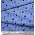 thumbnail image 2 of Soimoi Blue Poly Georgette Fabric Cactus Leaves Print Sewing Fabric Yard 42 Inch Wide, 2 of 3