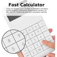 thumbnail image 2 of Calculadora de escritorio con función estándar, pantalla grande LCD de 12 dígitos y botón grande, funciona con batería/solar - Blanco Sincero Electrónica, 2 of 5