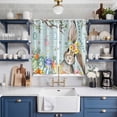 thumbnail image 2 of Turquoise Easter Bunny Kitchen Curtains Window Panels, Spring Easter Eggs Floral Wooden Insulated Window Treatment Curtain, Grommet Curtains for Bedroom/Living Room/Bathroom, 2 Piece 52"Wx84"L, 2 of 8