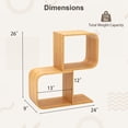 thumbnail image 2 of Gymax 2PCS Bamboo Geometric Bookshelf 2-Tier S-Shaped Bookcase w/ Anti-tipping Device, 2 of 10