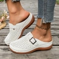 thumbnail image 6 of Orthopedic Clogs for Women Wide Width Mules Closed Toe Slip On Wedge Slippers Comfortable Leather Sandals Summer Beach Flats,40, 6 of 6