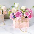 thumbnail image 4 of Stylish Rectangle Flower Wrap Paper Gift Bags Simple Florist Gift Handbag for Arrangements Wedding Day, 4 of 5