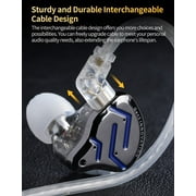 KZ ZSN PRO 2 in-Ear Monitor, 1BA+1DD Hybrid Driver HiFi Earphones IEM, Wired Earbud, Detachable Silver-Plated Recessed 0.75mm 2Pin Cable for Audiophile(with Mic, Blue)