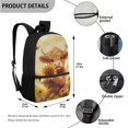 thumbnail image 4 of Yuyamidu Cute Highland Cow Kids Backpack Set of 3 with Lunch Box Pencil Case Portable Lunch Bag Multifunctional Pencil Case Cute Book Bag Elementary School Boys and Girls, 4 of 7