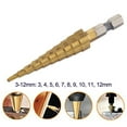 thumbnail image 2 of 3-12mm HSS Titanium Step Drill Bit HSS Power Tools for Wood Metal Drilling, 2 of 9