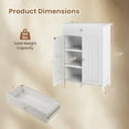 thumbnail image 2 of SSyao Bathroom Storage Cabinet, Freestanding Bathroom Storage Organizer with 2 Doors, 1 Drawer, 3-Level Adjustable Shelf, Modern Wooden Floor Cabinet for Laundry Room, Entryway, Living Room (White), 2 of 10