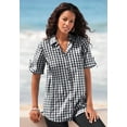 thumbnail image 5 of Roaman's Women's Plus Size French Check Shirt, 5 of 5