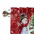 thumbnail image 5 of Red Christmas Kitchen Valances for Windows 60x18 Inch Kitchen Curtains Valances Rod Pocket Snowman Xmas Tree Ball Gifts Winter Wooden Bathroom Window Valances for Window Treatment Decor, 5 of 6