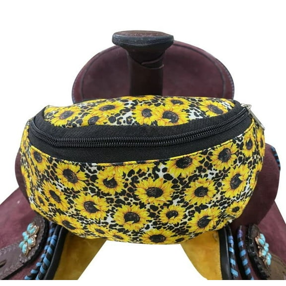 Showman Sunflower & Cheetah Print Insulated Nylon Saddle Pouch