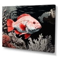 thumbnail image 2 of Designart "The Mysterious Crawl Of Black And Red Fish III" Coastal Coral Under Water Canvas Wall Art, 2 of 7