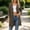 Brown, variant on Women Vertical Rib Knit 3/4 Sleeve Open Front Midi Cardigan Jacket Coat