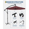 thumbnail image 3 of YUSAZENS 10FT Offset Patio Umbrella with Cross Base, Fade Resistant Canopy, 360° Rotation & Infinite Tilt for Deck Pool Garden, Wine Red, 3 of 7