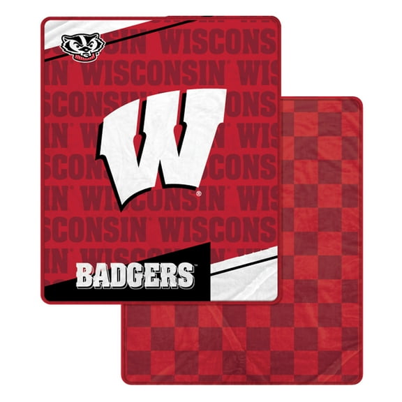 Pegasus Wisconsin Badgers 60" x 70" Diagonal Ghost Checkered Double-Sided Blanket