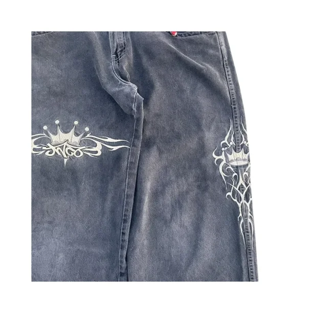 JNCO Jeans New Mens Harajuku Retro Hip Hop Skull Embroidery