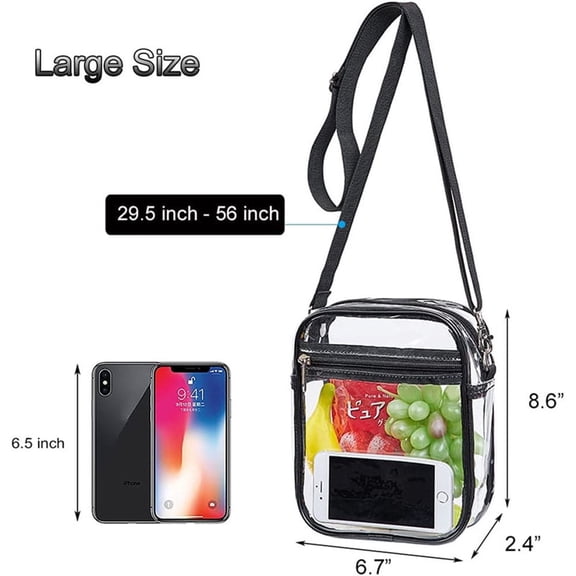 atopo Clear Bag Clear Bag for Stadium Events Clear Crossbody Bag Clear Purse with Adjustable Shoulder Strap
