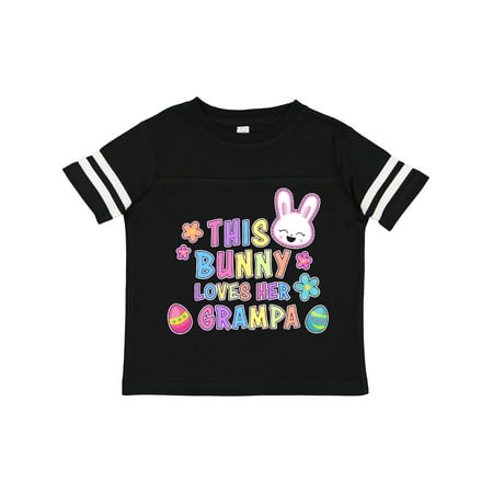 

Inktastic This Bunny Loves Her Grampa with Bunny Face and Flowers Gift Toddler Toddler Girl T-Shirt
