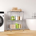 thumbnail image 4 of M MZG 3-Tier Heavy Duty Wire Shelving Unit, Chrome, 750 lbs Capacity, 11.8" D x 17.7" W x 26.3" H, 4 of 6