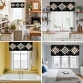 thumbnail image 5 of Triangle Combination Pattern Valance Curtain White Brown Black Retro Decor Window Valances Rod Pocket Short Curtains Window Treatments for Kitchen Bedroom Bathroom Laundry 60" x 14", 5 of 9