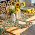 thumbnail image 4 of Orange Green Palm Leaves Round 13 Inch Placemats Set of 2, Summer Tropical Floral HeatResistant Non Slip Place Mats for Dining Table, Wipeable Braided Kitchen Table Mats for Housewarming, 4 of 9