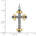 thumbnail image 4 of Sterling Silver Black Enamel & Gold-tone Vermeil Cross Pendant QC7277, 4 of 4