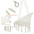 thumbnail image 5 of Attractive Swing Chair Fine Workmanship Cotton Rope Stable Decorative Hanging Hammock for Home-White, 5 of 8