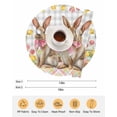 thumbnail image 6 of 13 Inch Round Placemats Set of 4, Easter Bunny Eggs Non Slip Heat Insulation PP Table Mats, Spring Tulips Rustic Rabbits Grey Plaid Washable Place Mats for Kitchen Dining Party Table Decor, 6 of 7