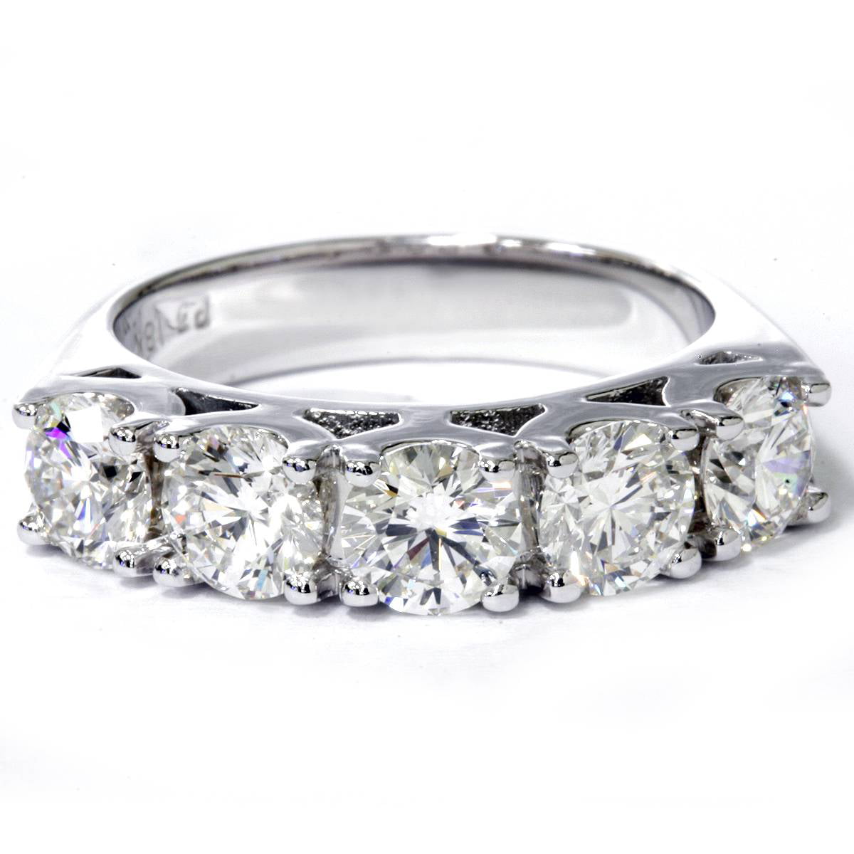 GSI 3 3/4 ct 5Stone Lab Created Diamond Wedding Ring 14K