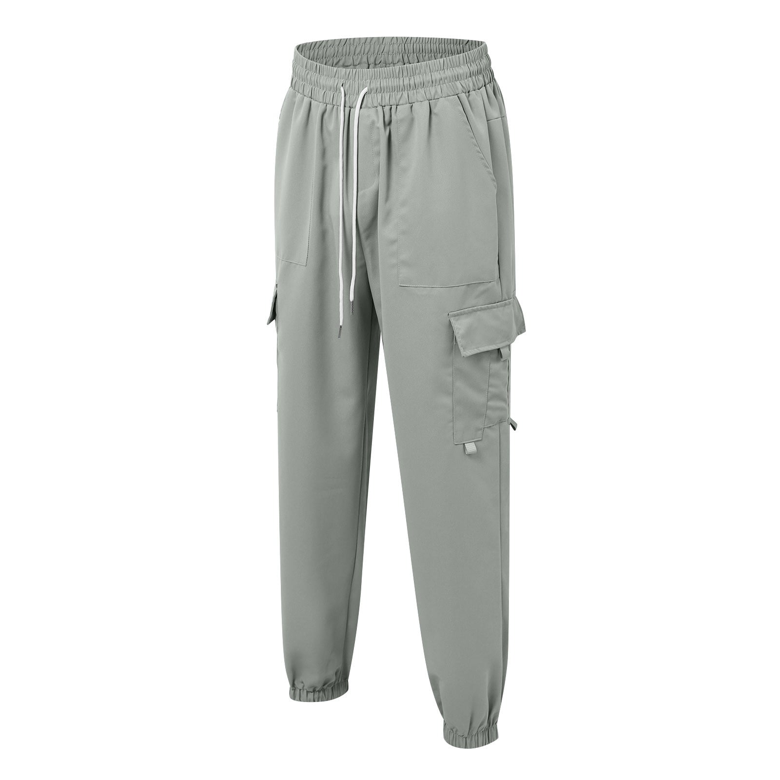 AWZXDE Men's Slim Jogger Cargo Pants Solid Color with Pockets