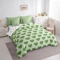 thumbnail image 3 of Homewish Boys Girls Green Love Heart Bedding Comforter Set 7-Piece,Dreamy Princess King Bedding Sets,Happy Valentine's Day Ultra Soft Bed Sheets,Lightweight Room Decor,Reversible, 3 of 8
