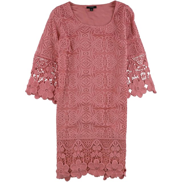Alfani Womens Crochet-Trim A-line Dress, rosa, pequeño