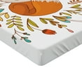 thumbnail image 2 of Ambesonne Cartoon Fitted Sheet 2 Pcs Set, Fox Flowers, Full, Dark Orange White, 2 of 3