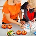 thumbnail image 6 of 1 Set Clearance Under $3 Of 6 Artificial Pumpkins Fake Pumpkin Set Plastic For Dining Table Displaying 6Pc Painted Pumpkin Set Orange Pumpkin Set 6Pcs (G), 6 of 9