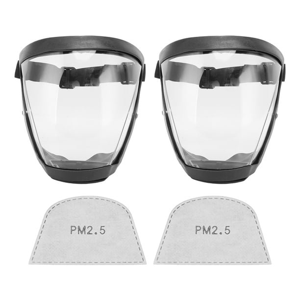 protectores faciales a prueba de polvo, elásticos de seguridad, reutilizables, con filtro, almohadillas de algodón, transparentes, para adultos, color negro y blanco.