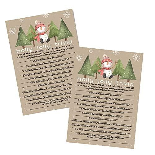 Ripples rytme møbel Snowman Christmas Trivia Game Cards Pack of 25 (Version 3) Jolly Fun  Guessing Activity for Adults, Kids, Groups, Coworkers – Rustic Woodland  Holiday Theme Printed 5x7 Size - Walmart.com