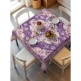 thumbnail image 6 of Purple Orange Boho Table Cloth, Ethnic Geometric Middle Century Art Waterproof Tablecloth for Square Tables, Reusable Washable Fabric Table Cover for Restaurant Kitchen Dining Tables 60"x60", 6 of 6