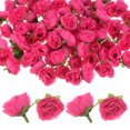 thumbnail image 1 of Uxcell 50 Paquete de Cabezas de Rosas Artificiales 1.2'' Pequeñas Cabezas de Rosa de Seda Falsa para Decoraciones de Ramo de Boda Fiesta Rojo Rosa, 1 of 7