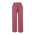 thumbnail image 5 of Wide Leg Pants Woman Elastic Waist Solid Loose Fit Trousers With Pocket Hot Pink Running Lounge Pant XXL, 5 of 7