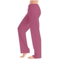 thumbnail image 2 of ABATAB Womens Summer Pants Casual Baggy Low Waisted Pants Full Length Drawstring Lounge Slacks Trousers with Pockets, 2 of 5