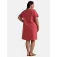 thumbnail image 4 of Terra & Sky Women’s Plus Size V-Neck T-Shirt Dress, Sizes 0X-5X, 4 of 4