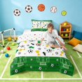 thumbnail image 3 of Manfei Soccer Sport Twin Comforter Sets, Football Bedding Set, Green White Gold, Polka Dots Reversible 2pcs 1 Comforter and 1 Pillowcase, 3 of 6