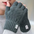 thumbnail image 5 of Dyfzdhu Half Finger Warm Knit Gloves Thickened For Both Men Women Fall Winter Fingerless Gloves Dark Gray, 5 of 5