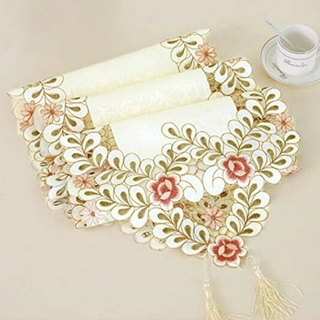 Embroidered Lace Table Runner Arzoe Elegant Vintage Table