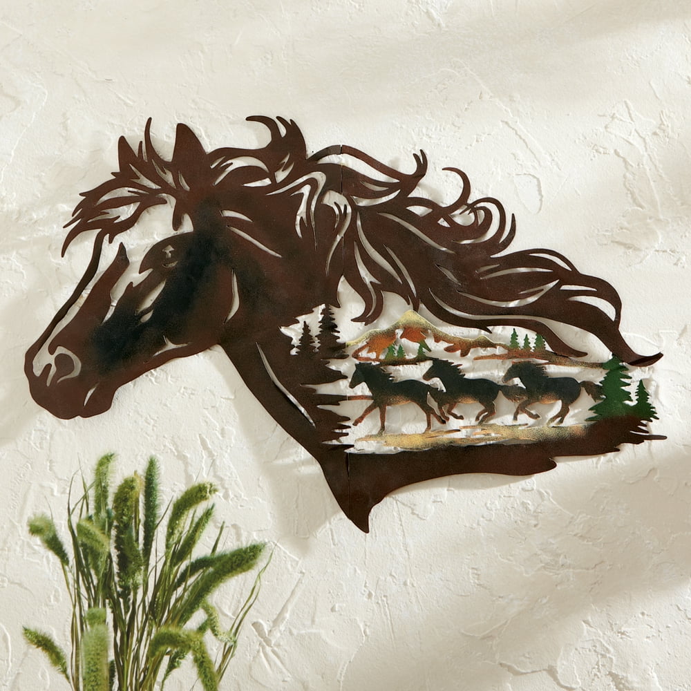 Collections Etc Metal Western Horse Shadow Wall Art