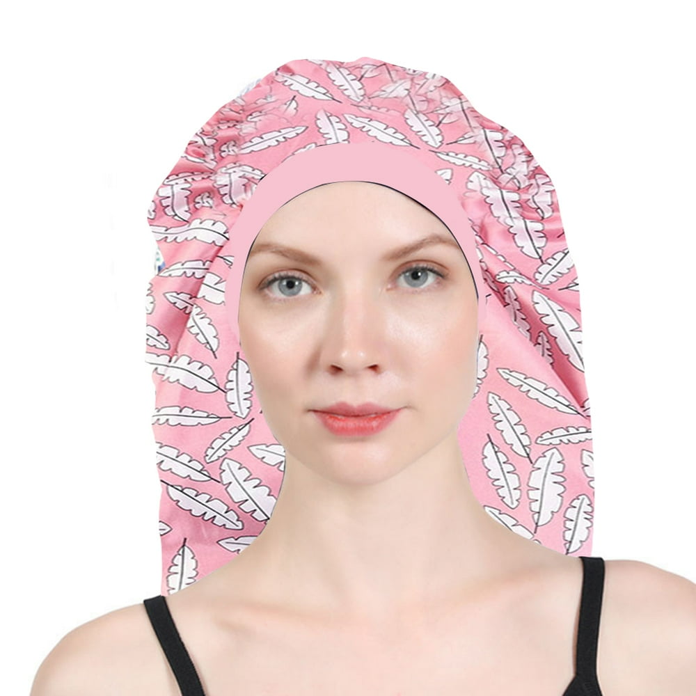 Long Satin Sleep Cap Floral Print High Elasticity Soft