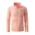 thumbnail image 3 of Blusa y camisa de manga larga con cuello alto para hombre, color liso, con cremallera, deportiva, de manga larga y cuello alto., 3 of 8