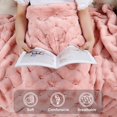 thumbnail image 5 of Home Soft Things Jacquard Faux Fur Throw - English rose - 50" x 60", 5 of 9